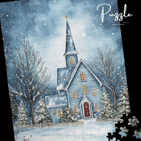 Winter Wonderland Puzzle, 110-1014 pieces, Cozy Family Game, Holiday Decor, Snowy Church Scene, Perfect Christmas Gift