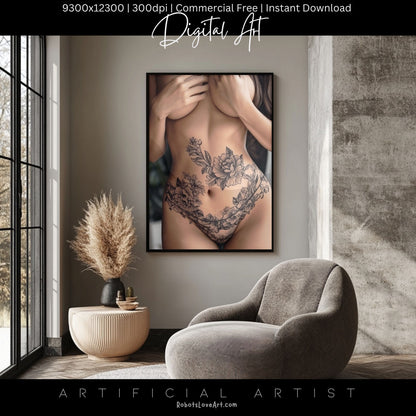 Sexy Tattoos| Topless | Instant Download | Digital AI Art