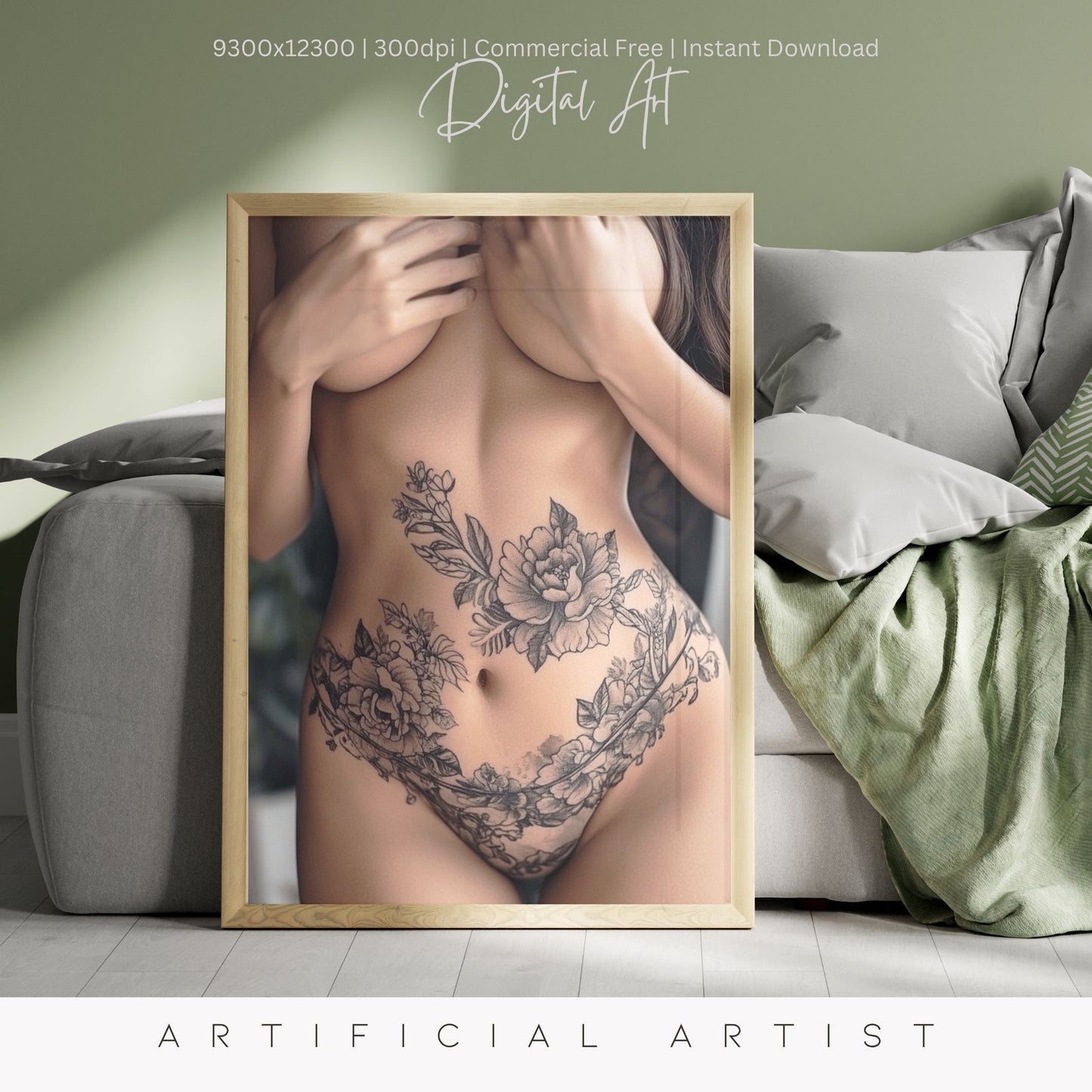 Sexy Tattoos| Topless | Instant Download | Digital AI Art
