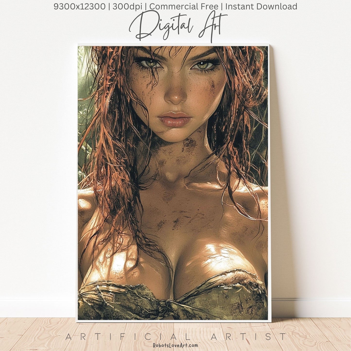 Sexy Dirty Girl | Instant Download | Fantasy Digital AI Art | Ready to Work Hot Chick