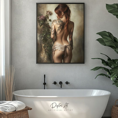 From Behind Pinup Calendar | Instant Download | Fantasy Digital AI Art | Sexy Lace