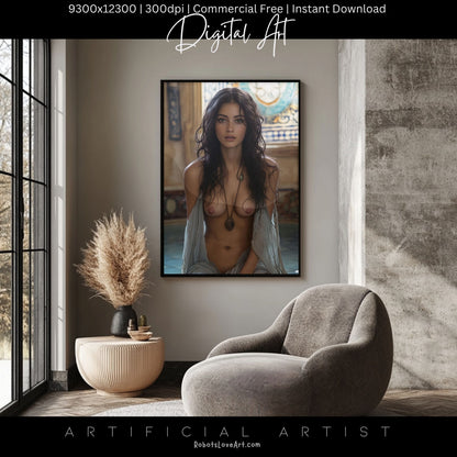 Topless Amulet| Sexy Babe | Instant Download | Digital AI Art