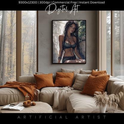 Relaxing in Israeli Spa  | Instant Download | Fantasy Digital AI Art | Hot Girl