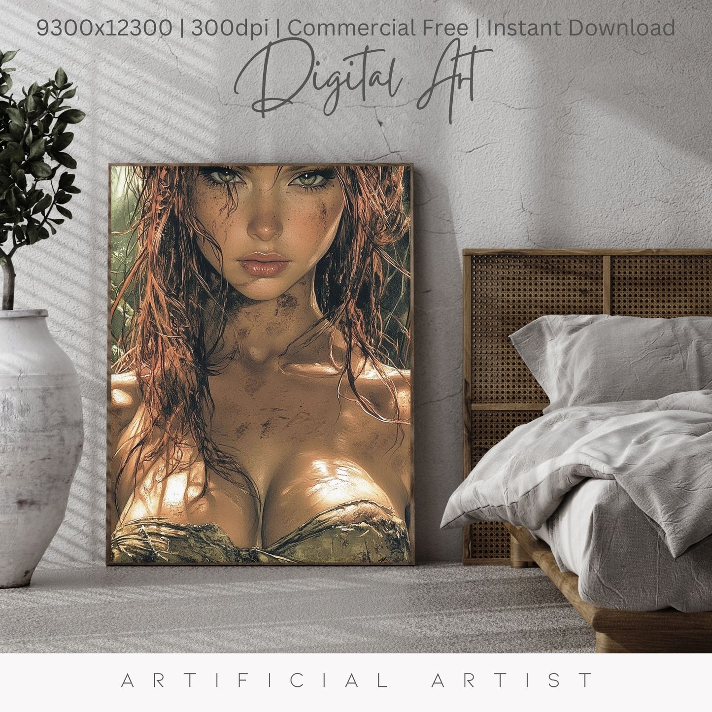 Sexy Dirty Girl | Instant Download | Fantasy Digital AI Art | Ready to Work Hot Chick
