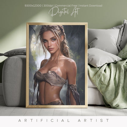 Babe in the Jngle | Instant Download | Fantasy Digital AI Art | Hot Girl