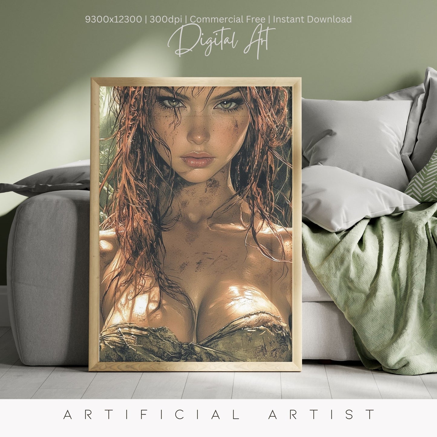 Sexy Dirty Girl | Instant Download | Fantasy Digital AI Art | Ready to Work Hot Chick