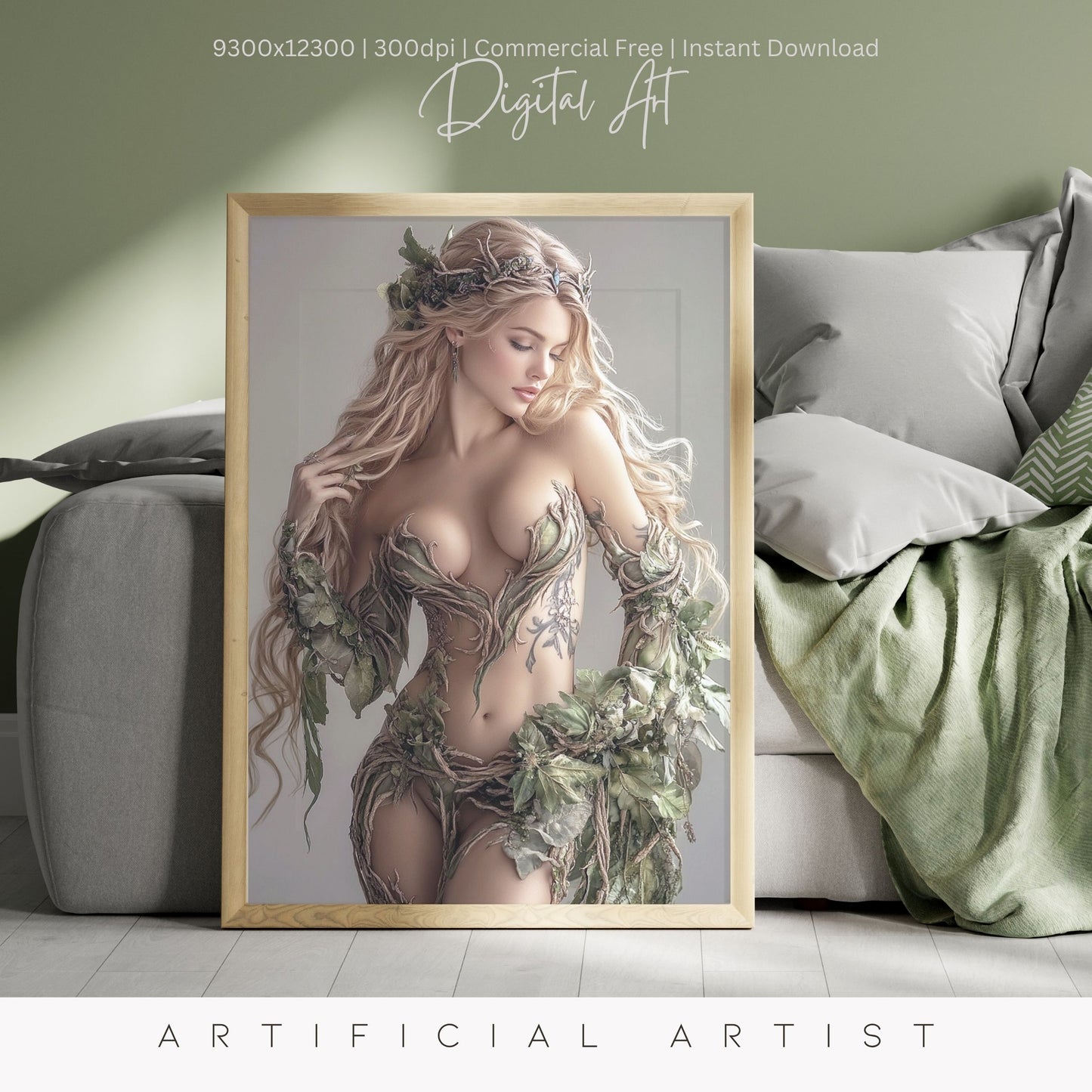Hot Ivy | Instant Download | Fantasy Digital AI Art | Mother Earth Sexy Goddess