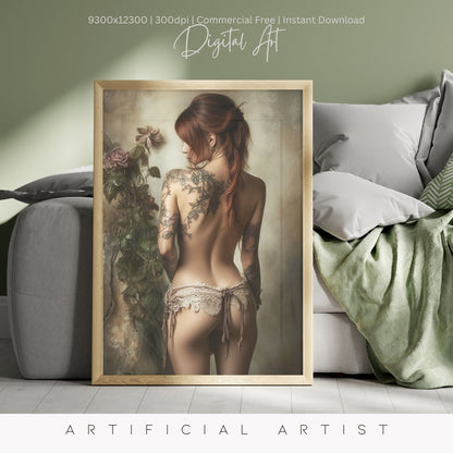 From Behind Pinup Calendar | Instant Download | Fantasy Digital AI Art | Sexy Lace