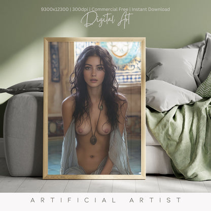 Topless Amulet| Sexy Babe | Instant Download | Digital AI Art