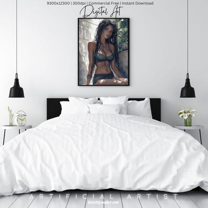 Relaxing in Israeli Spa  | Instant Download | Fantasy Digital AI Art | Hot Girl