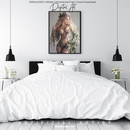 Hot Ivy | Instant Download | Fantasy Digital AI Art | Mother Earth Sexy Goddess