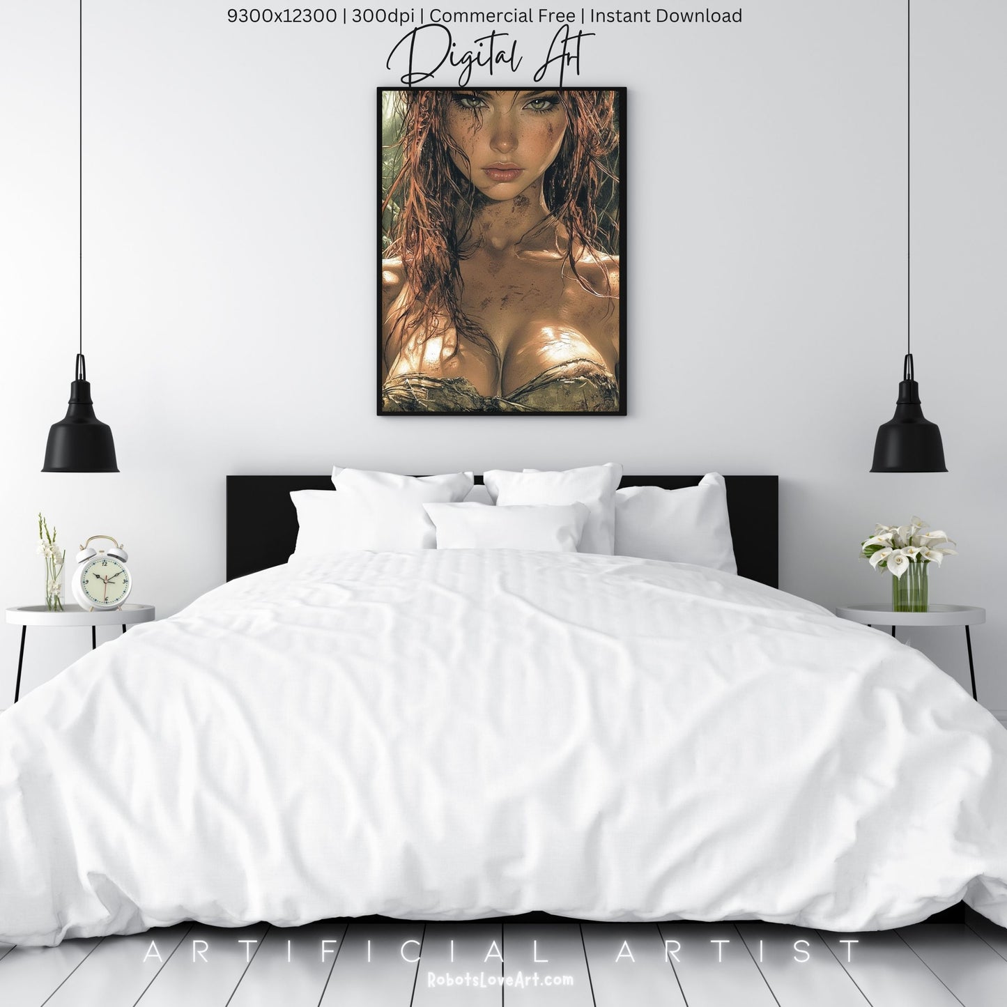 Sexy Dirty Girl | Instant Download | Fantasy Digital AI Art | Ready to Work Hot Chick