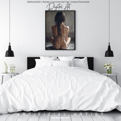 Sexy Hot Naked Yoga | Instant Download | Fantasy Digital AI Art | LGBT Artwork
