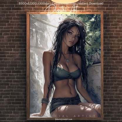 Relaxing in Israeli Spa  | Instant Download | Fantasy Digital AI Art | Hot Girl