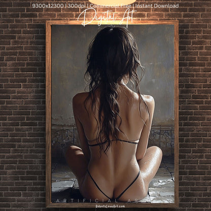Sexy Hot Naked Yoga | Instant Download | Fantasy Digital AI Art | LGBT Artwork