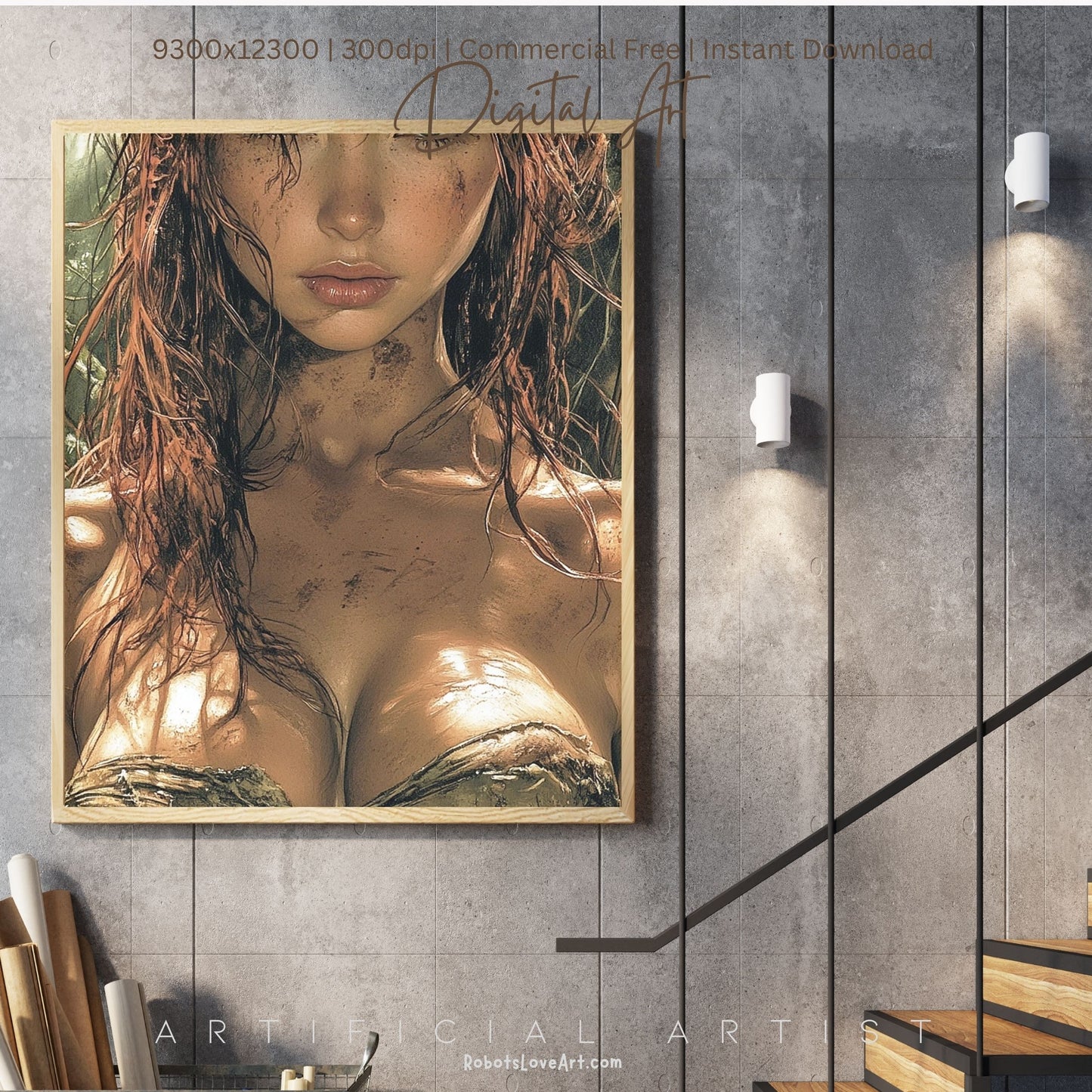 Sexy Dirty Girl | Instant Download | Fantasy Digital AI Art | Ready to Work Hot Chick