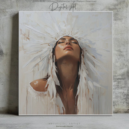 Beautiful Cherokee Princess | Instant Download | Native American Digital AI Art