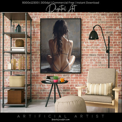 Sexy Hot Naked Yoga | Instant Download | Fantasy Digital AI Art | LGBT Artwork