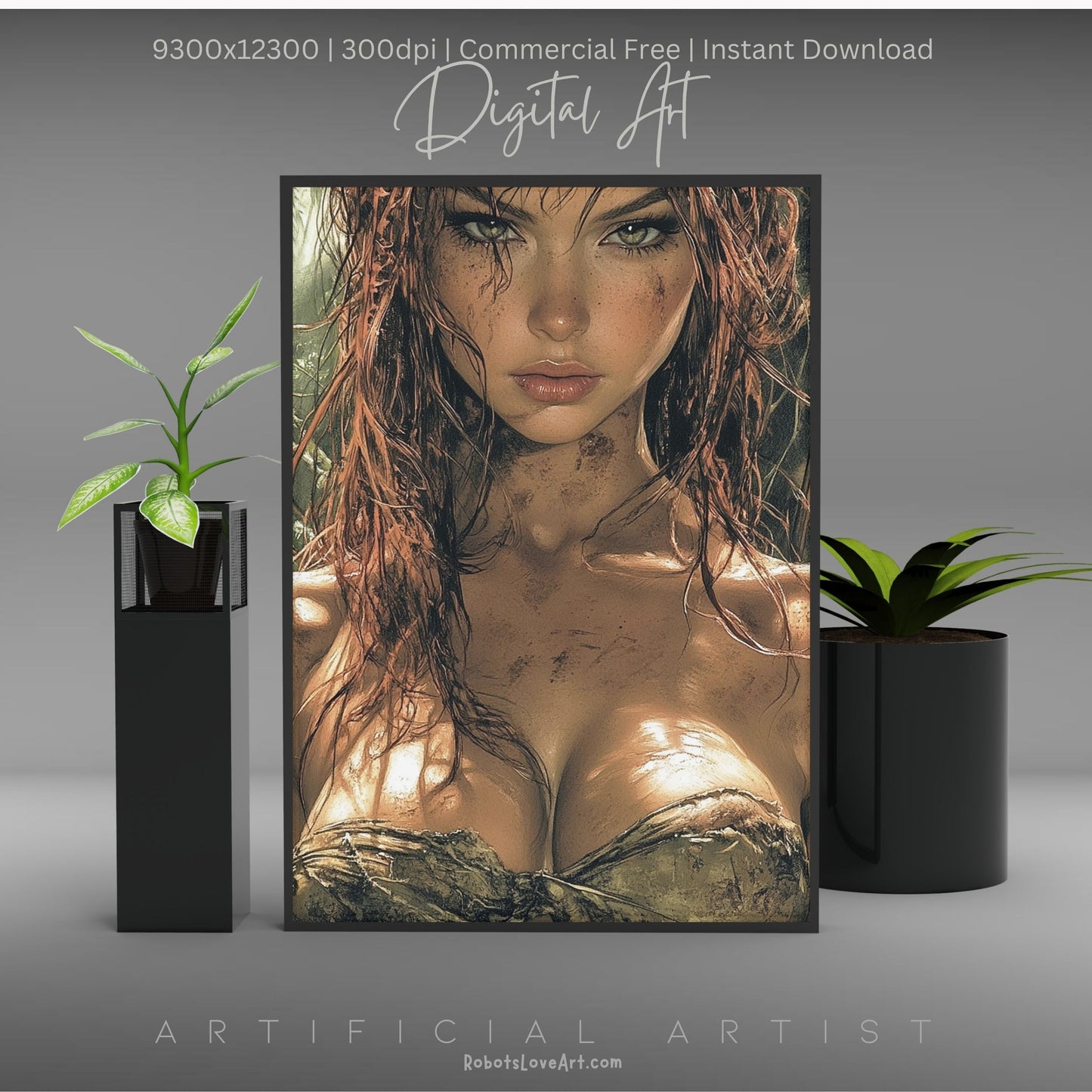 Sexy Dirty Girl | Instant Download | Fantasy Digital AI Art | Ready to Work Hot Chick