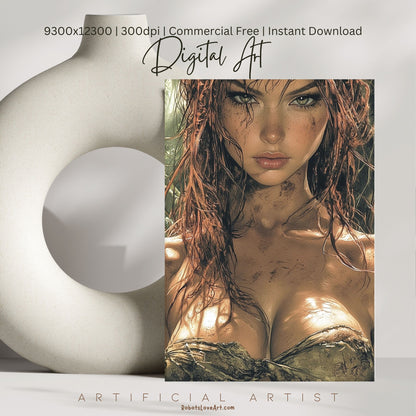 Sexy Dirty Girl | Instant Download | Fantasy Digital AI Art | Ready to Work Hot Chick