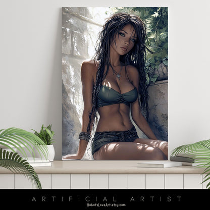 Relaxing in Israeli Spa  | Instant Download | Fantasy Digital AI Art | Hot Girl