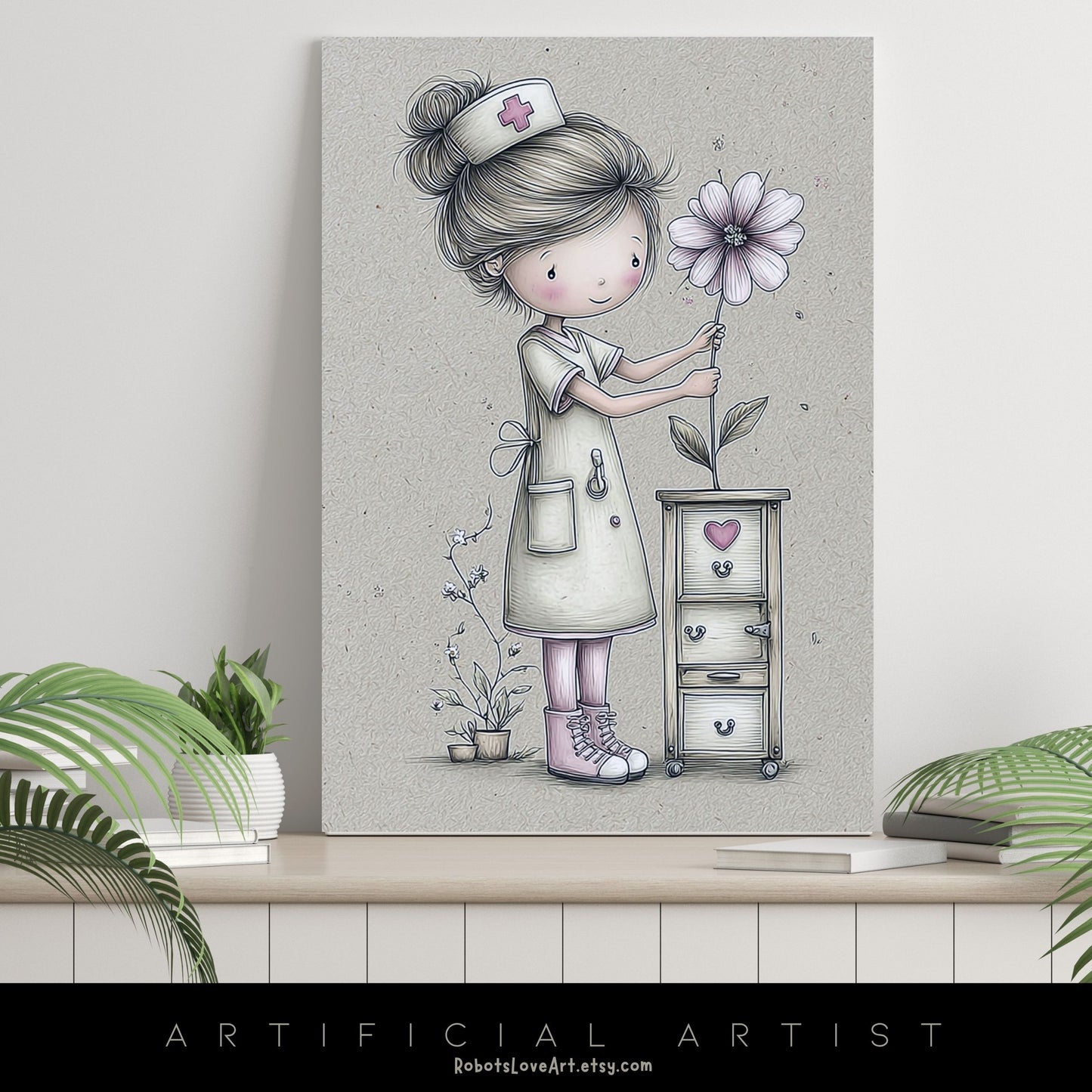 The Little Nurse | Instant Download | Digital AI Art | Registered Nurse Love