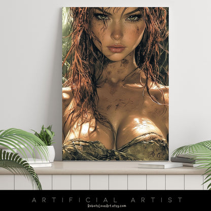 Sexy Dirty Girl | Instant Download | Fantasy Digital AI Art | Ready to Work Hot Chick