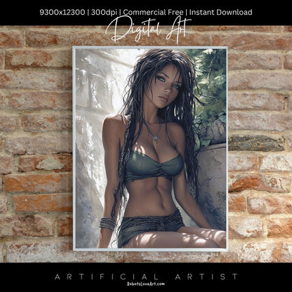 Relaxing in Israeli Spa  | Instant Download | Fantasy Digital AI Art | Hot Girl