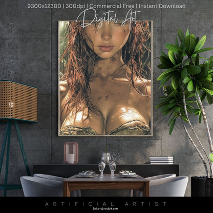 Sexy Dirty Girl | Instant Download | Fantasy Digital AI Art | Ready to Work Hot Chick