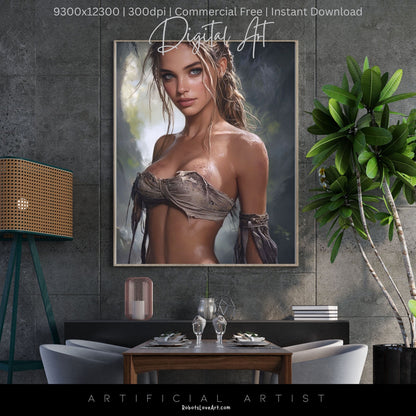Babe in the Jngle | Instant Download | Fantasy Digital AI Art | Hot Girl
