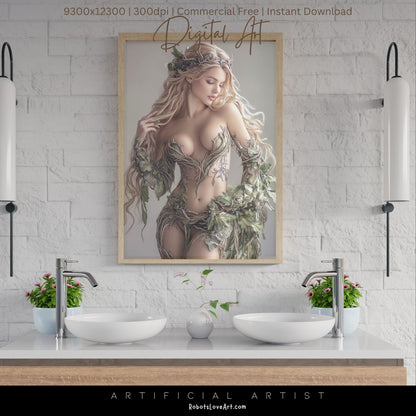 Hot Ivy | Instant Download | Fantasy Digital AI Art | Mother Earth Sexy Goddess