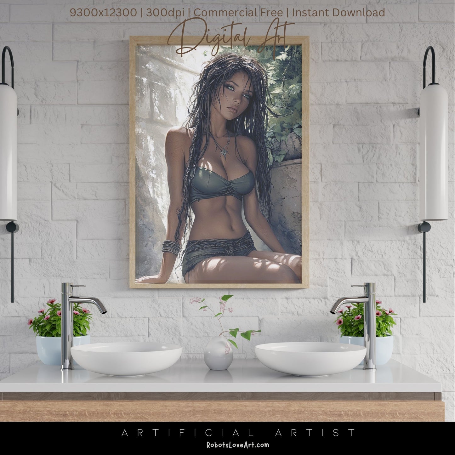 Relaxing in Israeli Spa  | Instant Download | Fantasy Digital AI Art | Hot Girl