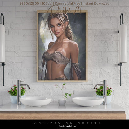 Babe in the Jngle | Instant Download | Fantasy Digital AI Art | Hot Girl