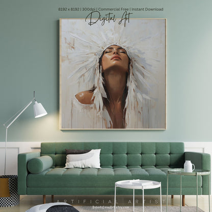 Beautiful Cherokee Princess | Instant Download | Native American Digital AI Art