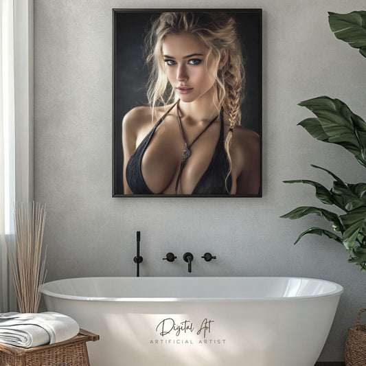 Busty Black Bikini | Sexy Babe | Instant Download | Digital AI Art