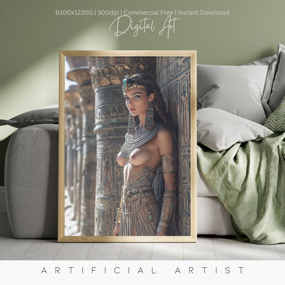 Beautiful Egyptian Goddess | Topless | Instant Download | Digital AI Art