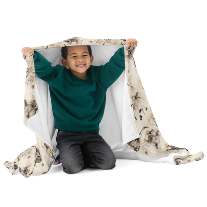 Girl Grunge Country Highland Cow Pattern Throw Blanket | 2 Sizes